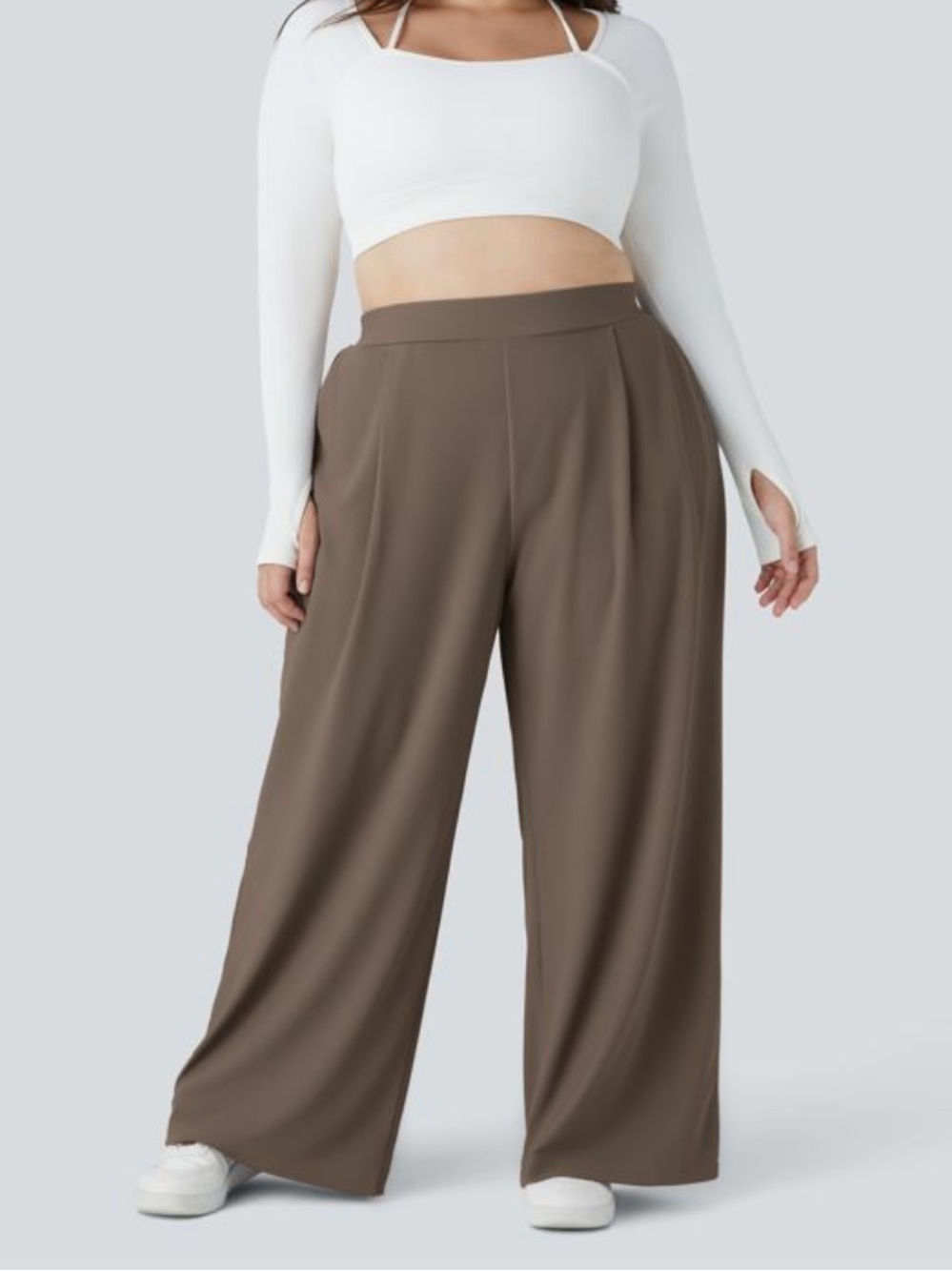 Halara Flex High Waisted Body Sculpt Waist-Wide Leg, Micro Waffle Pants. Size 1X
